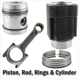 Piston, Rod, Rings & Cylinder
