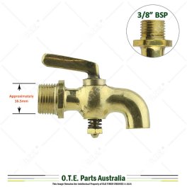 3/8" BSP Brass Bent Nose Water Drain Tap
