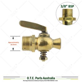 3/8" BSP Brass Straight Nose Water Drain Tap