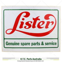 Lister Genuine Spare Parts & Service Sticker 395mm x 300mm