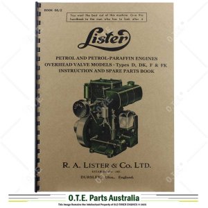 Lister D & DK, F & FK Instruction Manual & Parts List (Reprint)