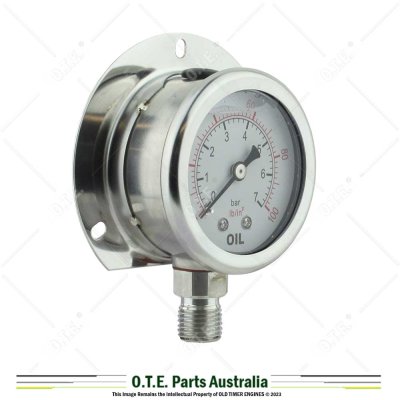 Oil Pressure Gauge 0-6 Bar (0-100 PSI) 2” x ¼” BSP Lister 351-15160