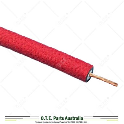 7mm Cotton Braided HT Ignition Lead - Red